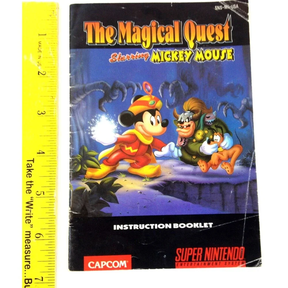 Vintage Super Nintendo The Magical Quest Staring Mickey Mouse Instruction Manual